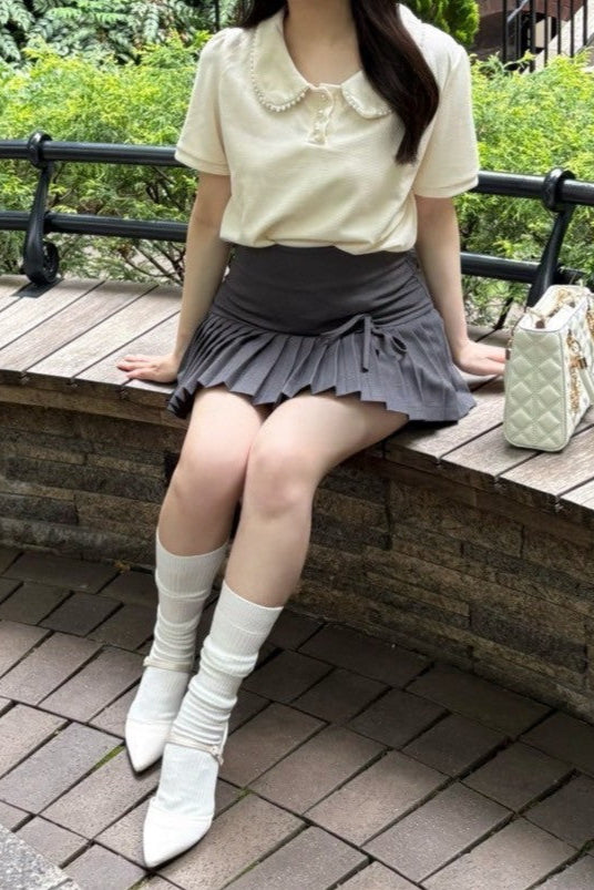 パールカラースリーブトップス KR10356