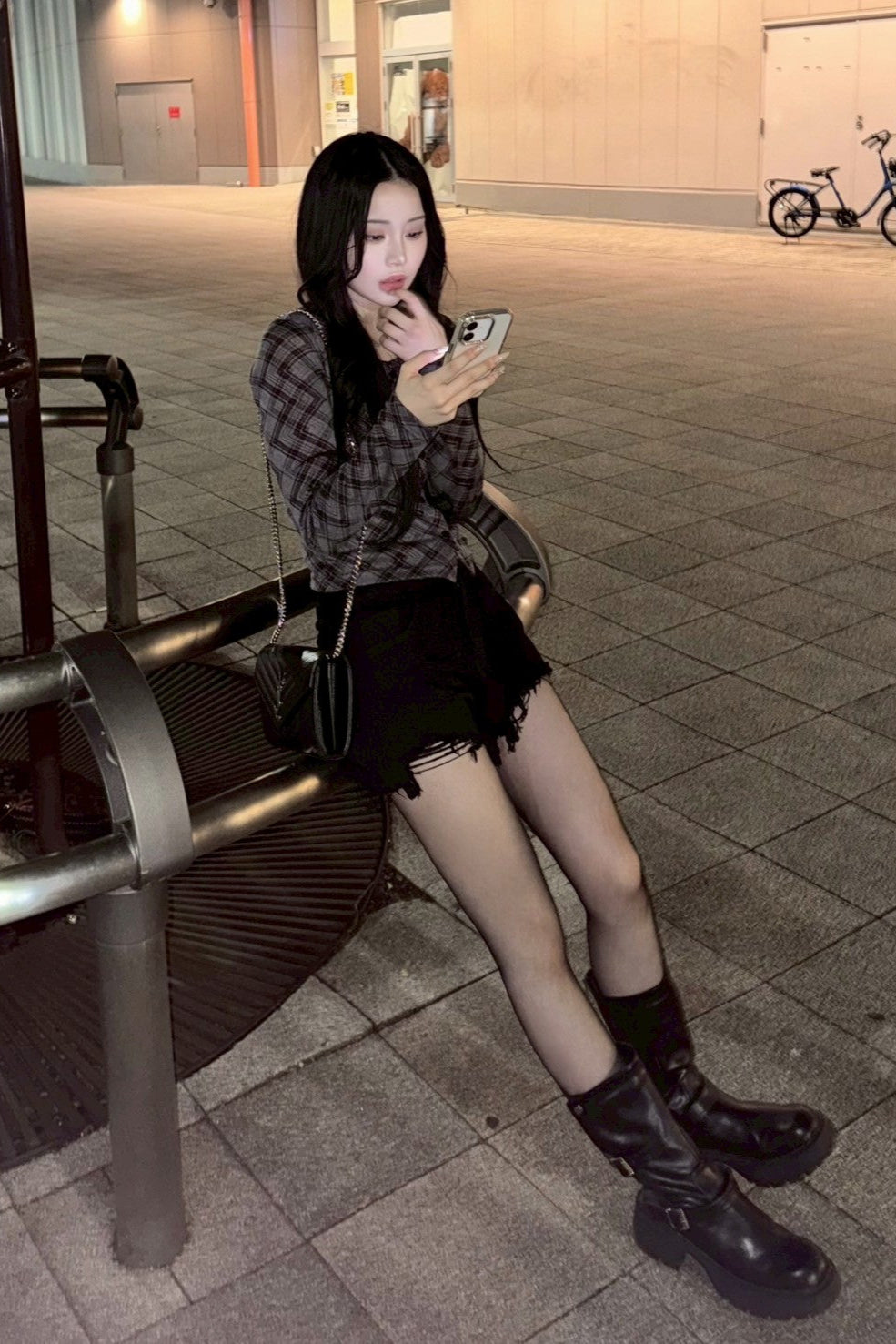 ブラックダメージショートパンツ KR10055