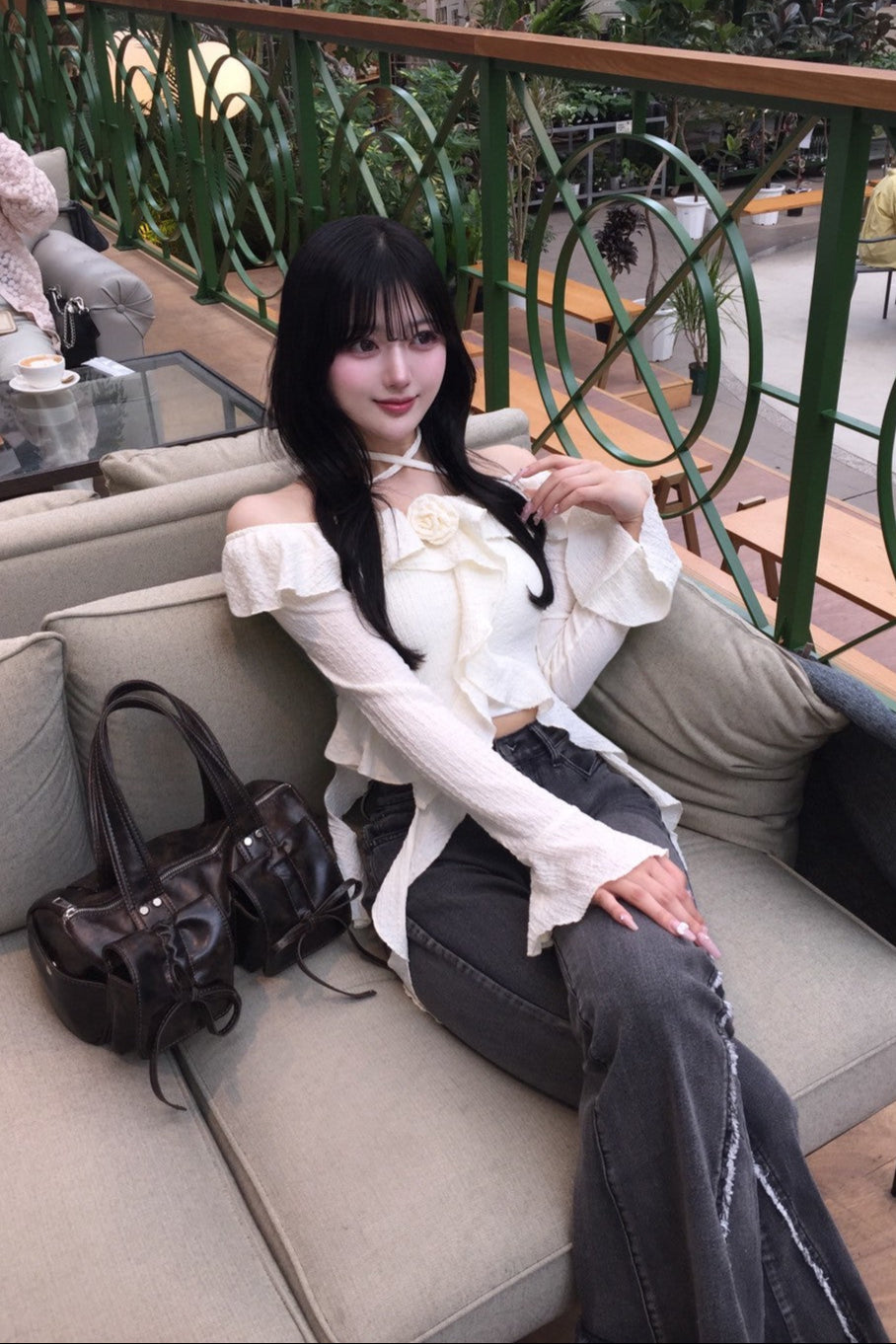 ソフトフリルレーストップス KR10368