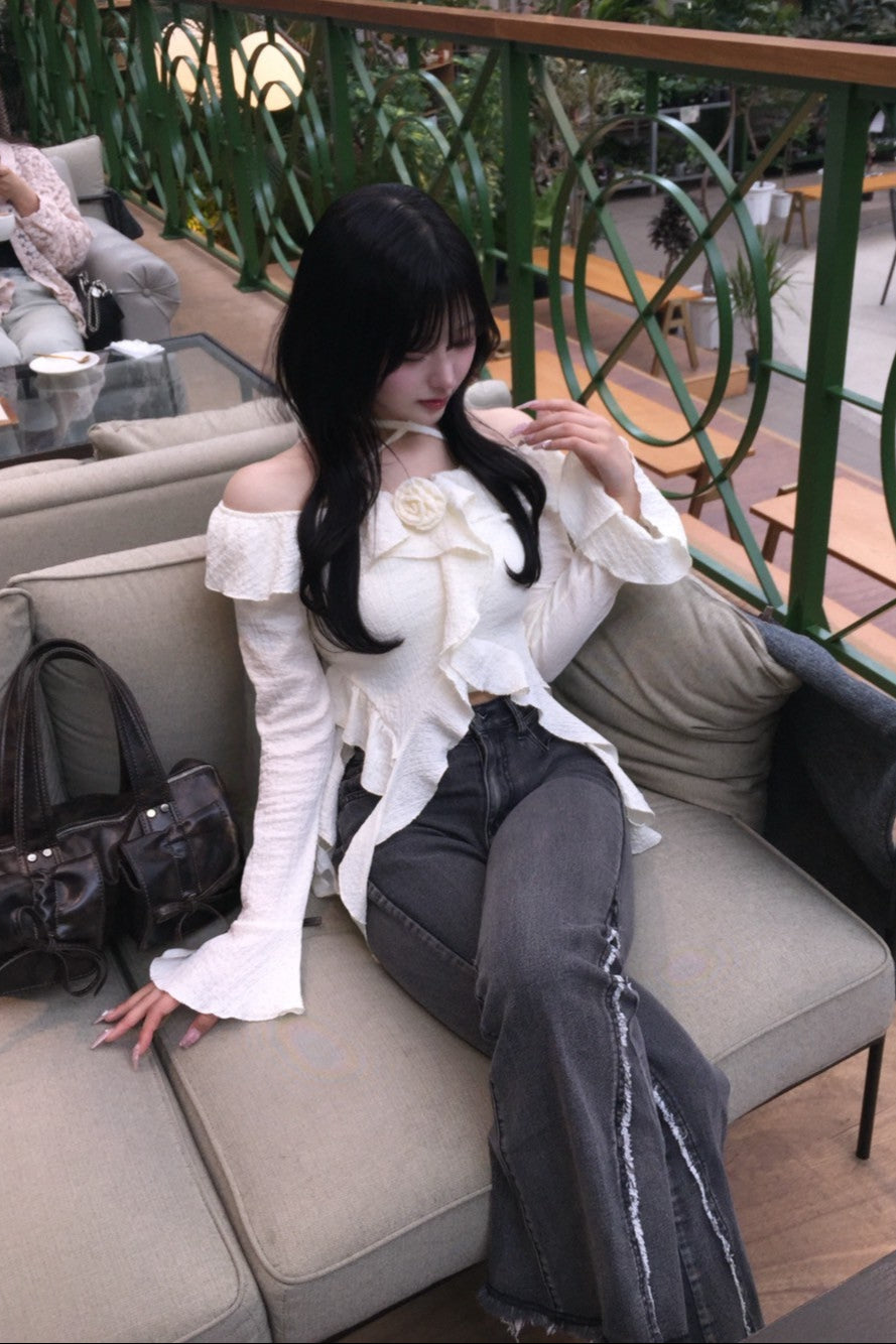 ソフトフリルレーストップス KR10368