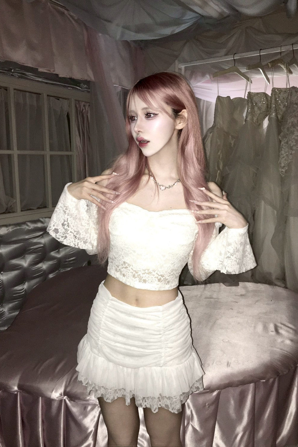 フレンチレースアップセットアップ KR10474