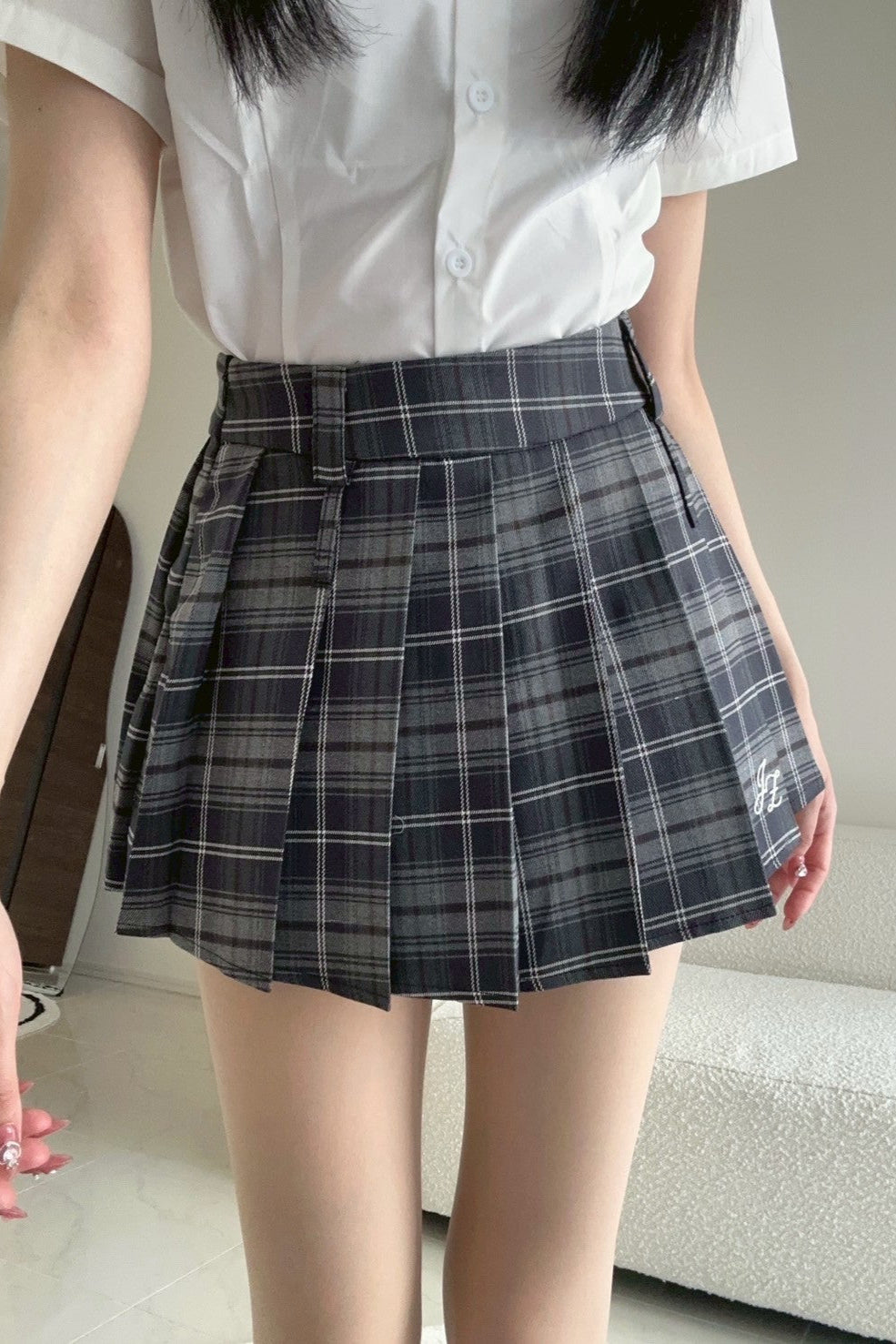ワンポイントチェックプリーツスカート KR10343