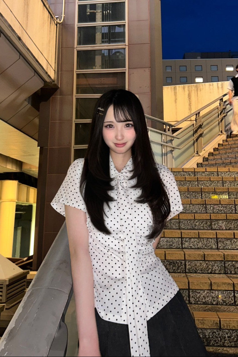 ホワイトドットワンポイントシャツ KR10606