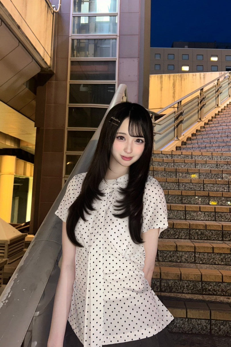 ホワイトドットワンポイントシャツ KR10606