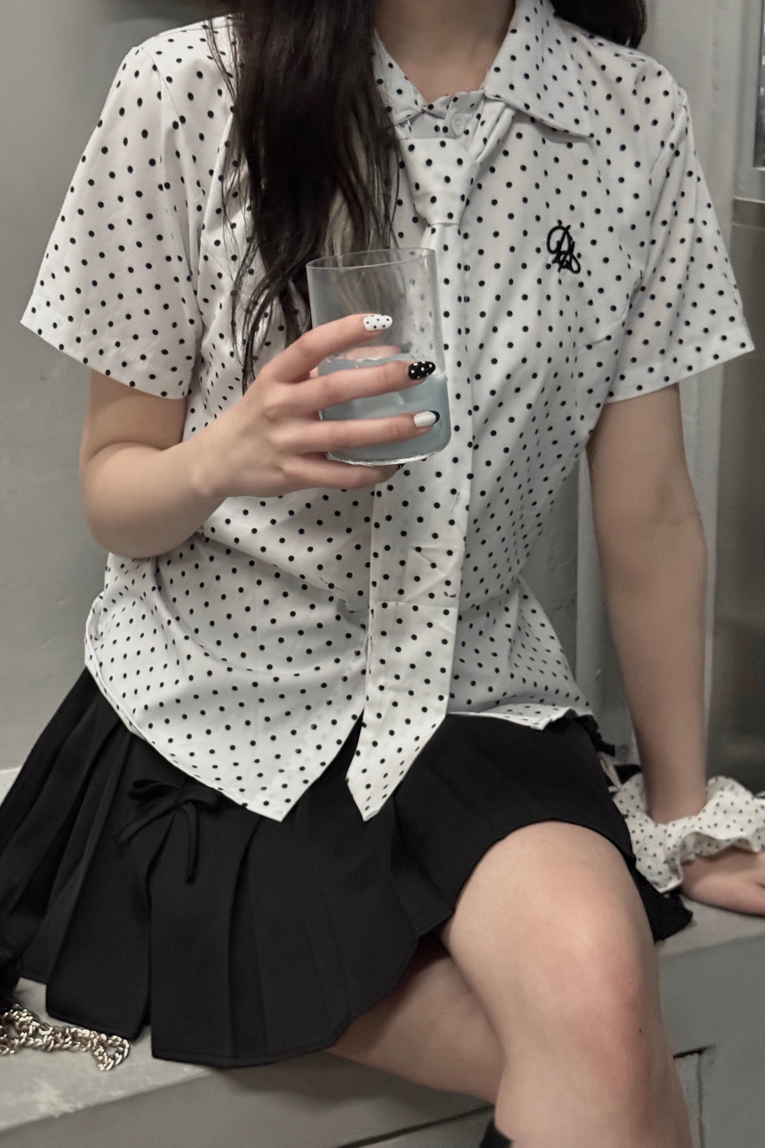 ドットリボンワンポイントシャツ KR10888