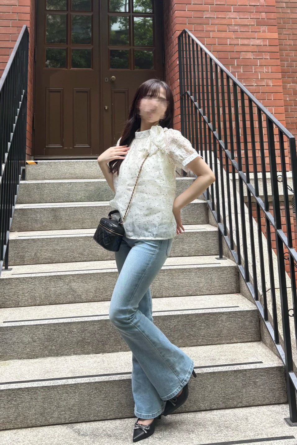 ドットシフォンブラウス KR10853