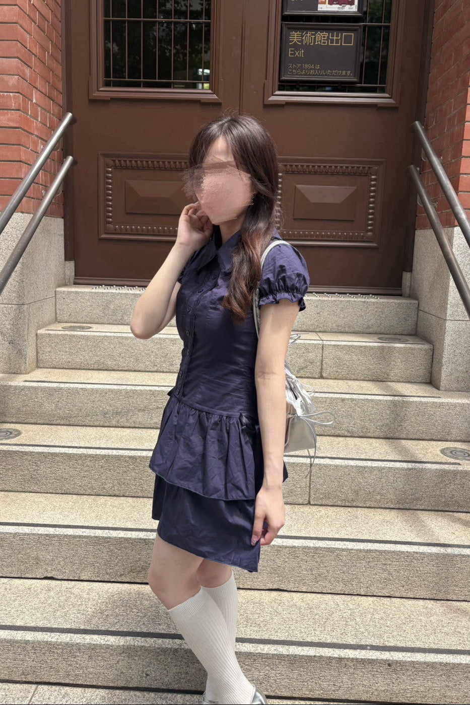 サイドリボンパフスリーブワンピース KR10859