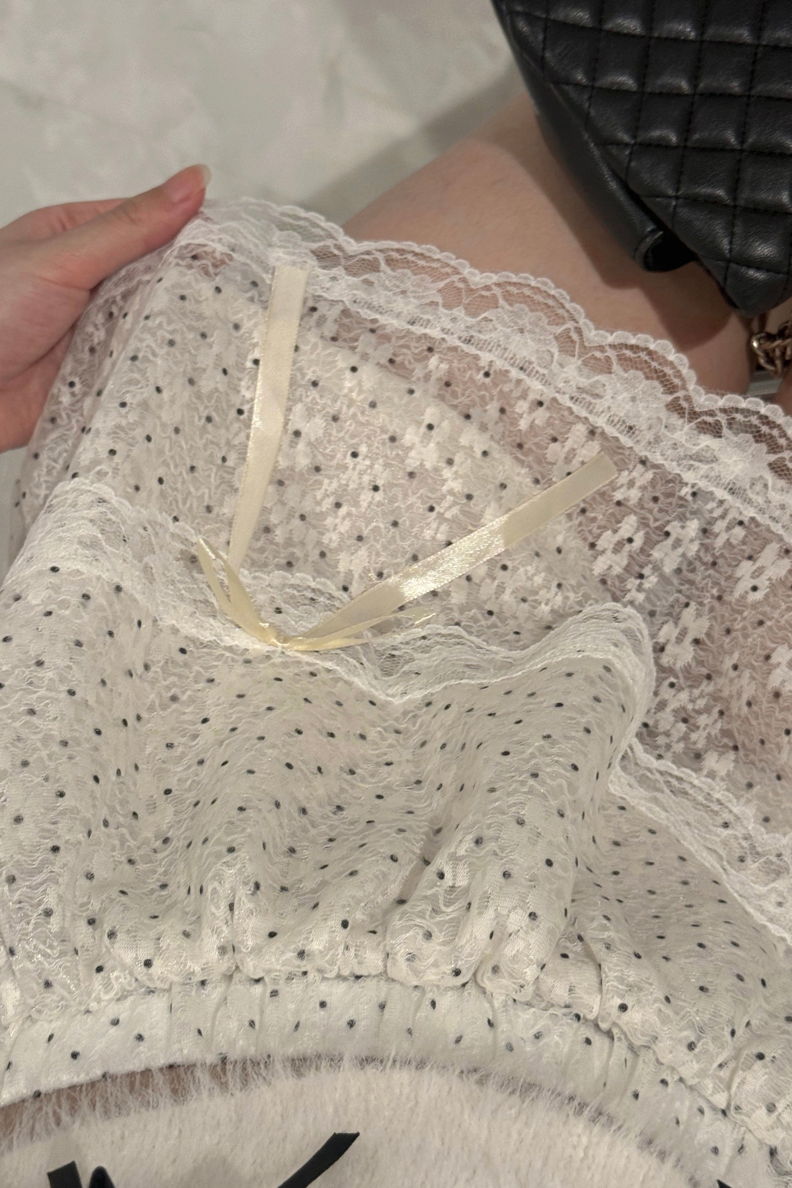 ドットシルクレーススカート KR10893