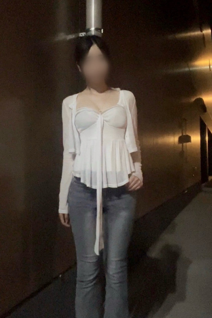 リボンキャミカーディガンセット KR10615