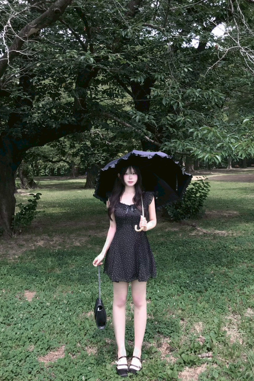 ドットシースルーリボンワンピース KR11093