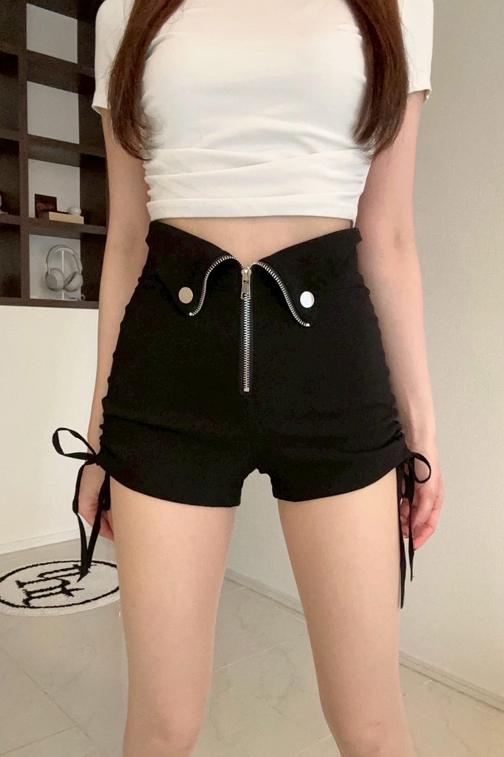 シャーリングハイウエストショートパンツ KR11573