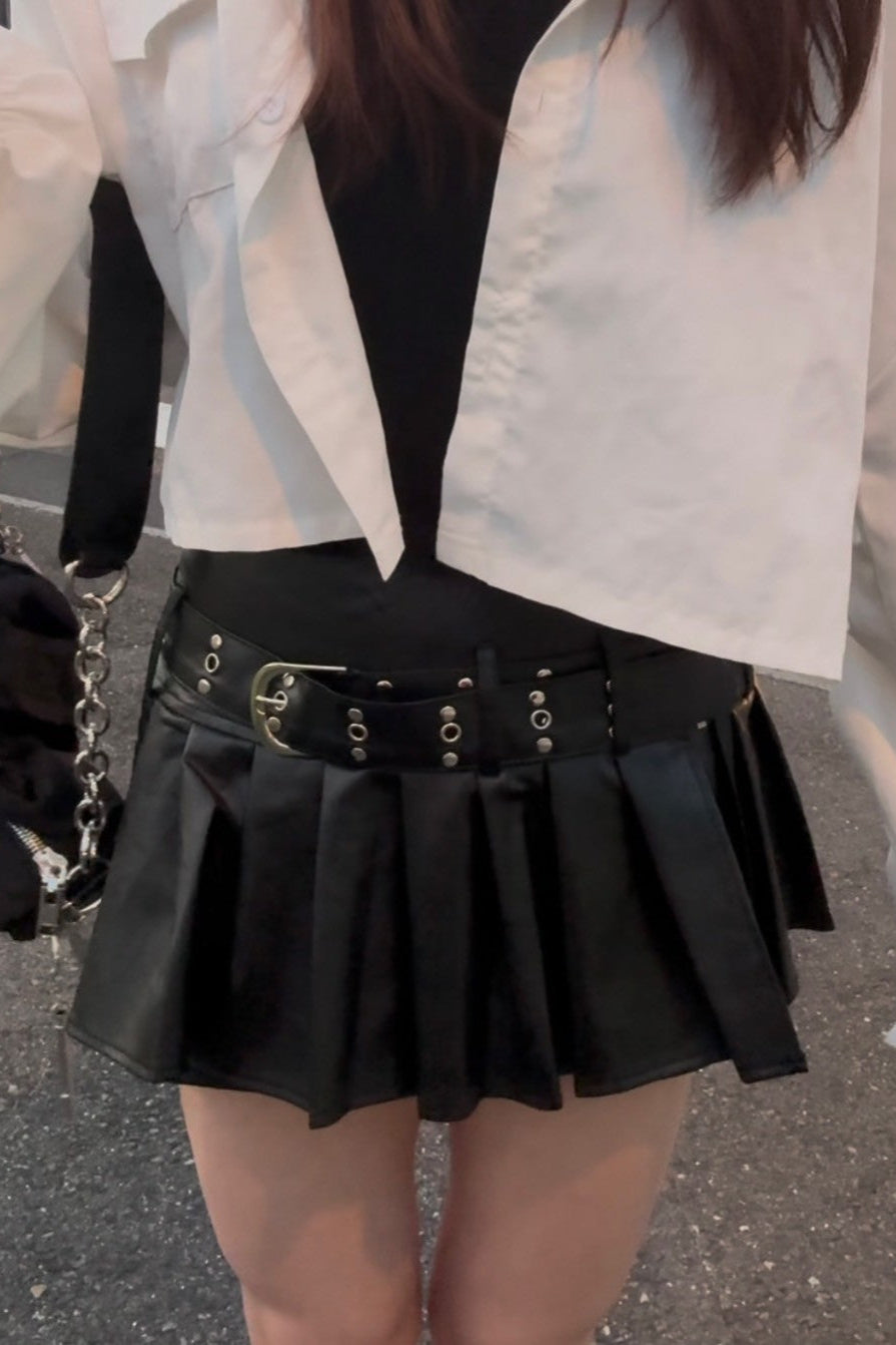 プリーツレザースカート KR11440