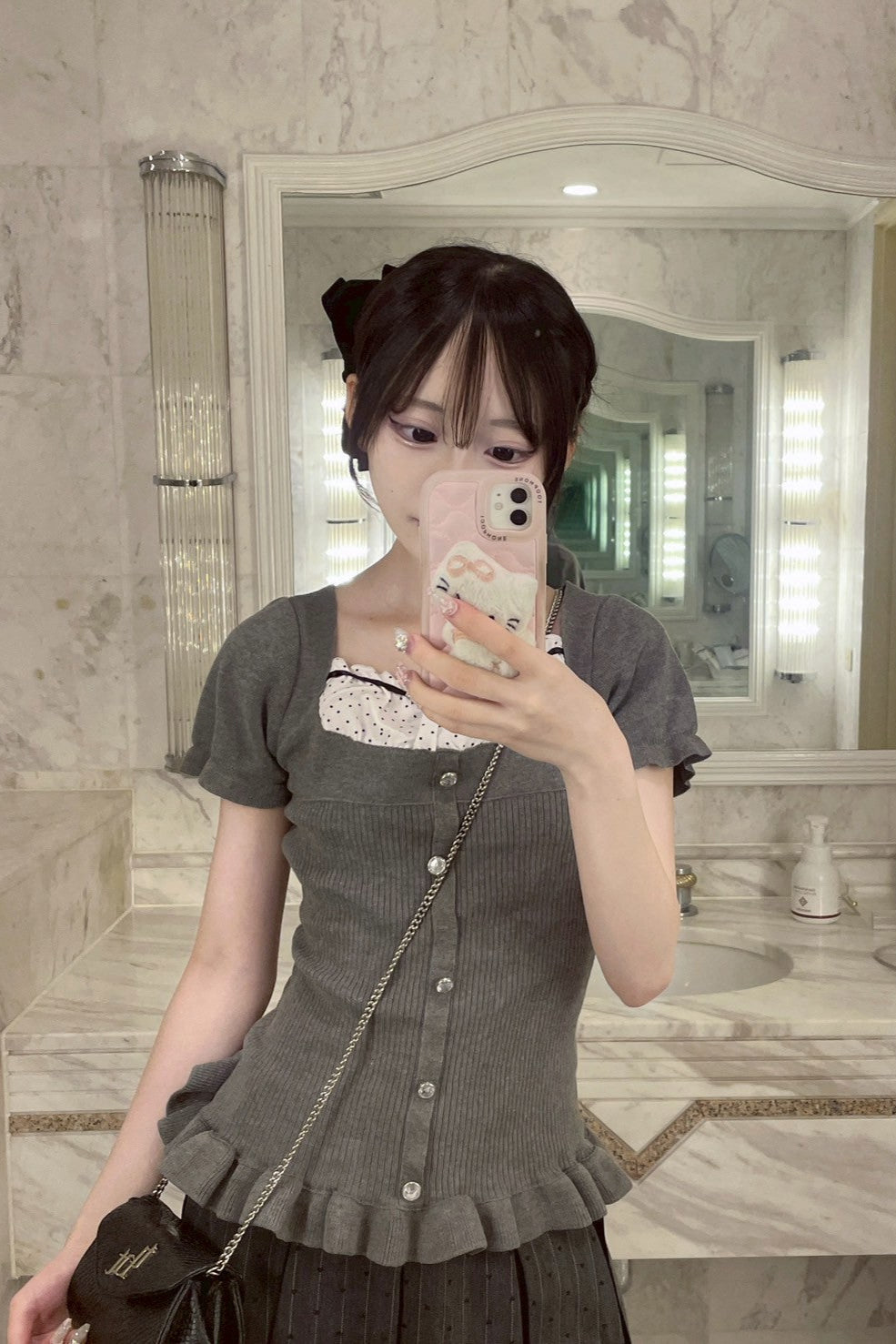 スクエアドットリボントップス KR11369