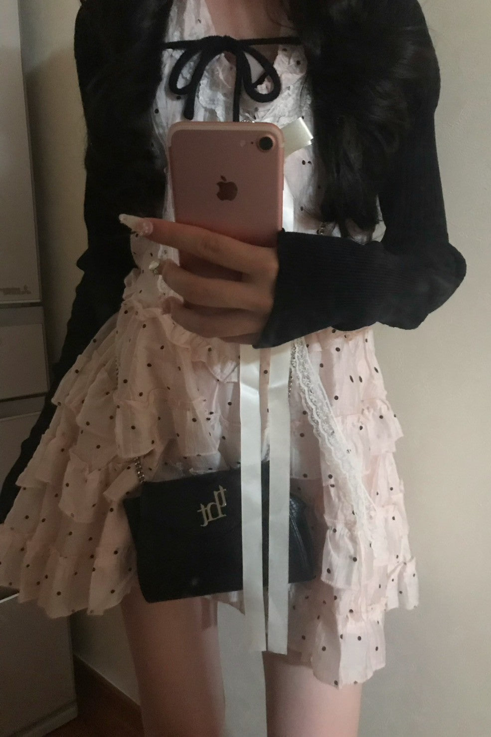 ピンクドットビジューワンピース KR11366