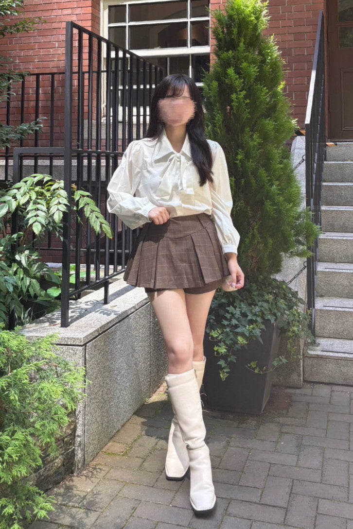 クラシカルチェックプリーツスカートパンツ KR11716