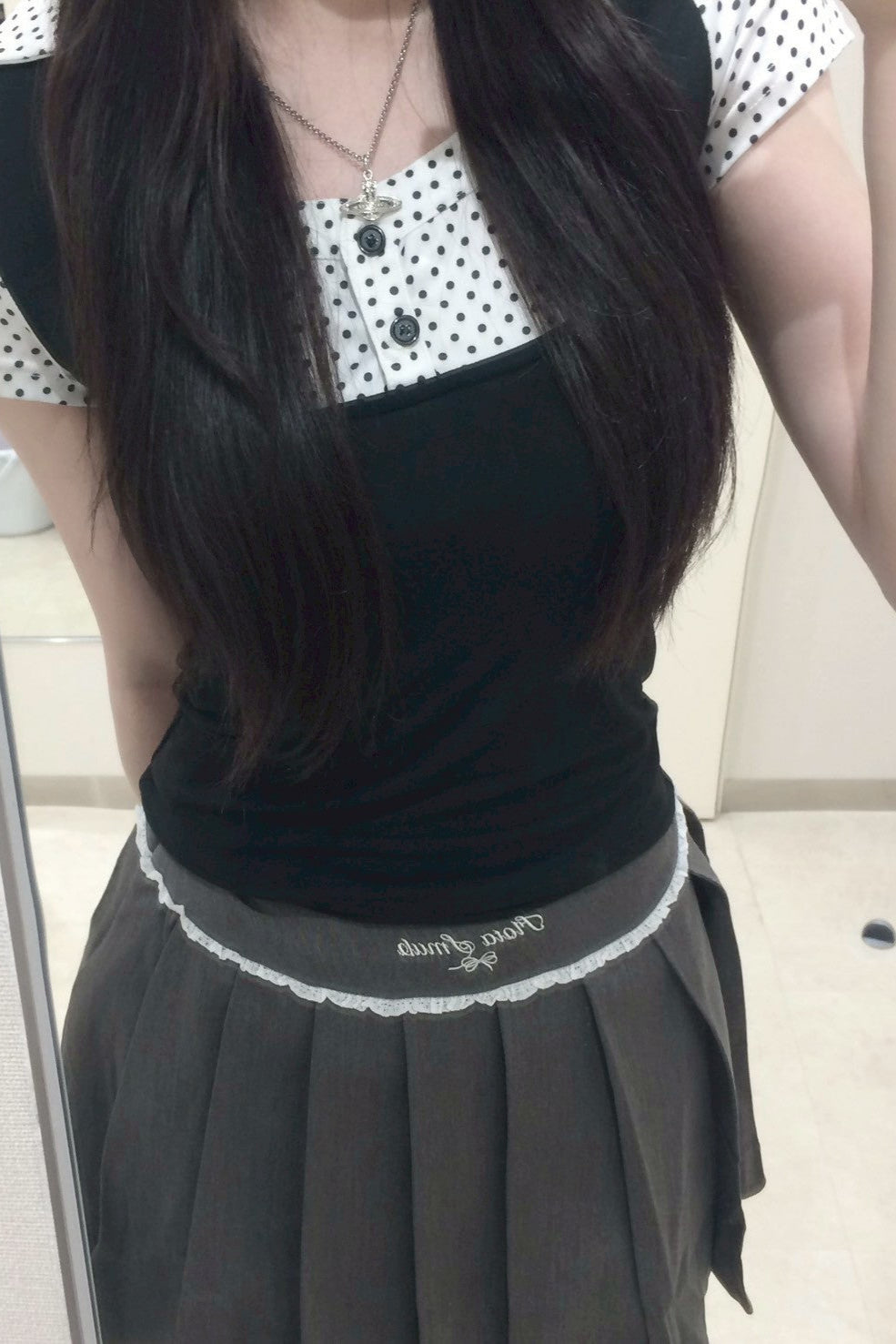 ウエストライン プリーツスカート KR11812