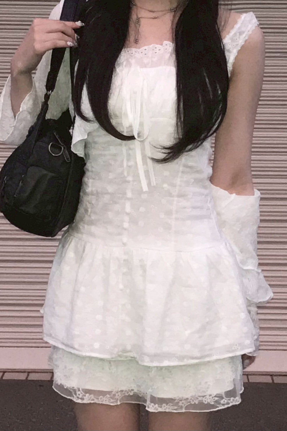 レースリボンキャミワンピース KR11806