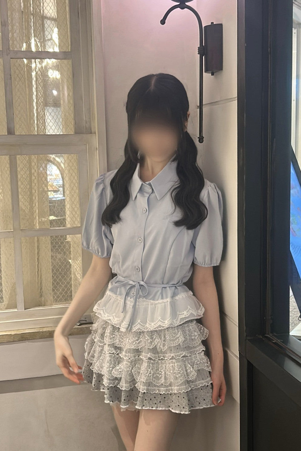 レースフリルデザインブラウス KR11836