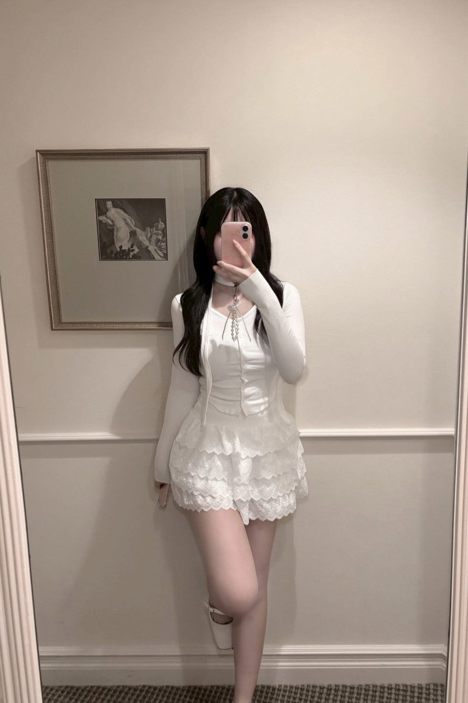 ホワイトタイトショートトップス KR11619