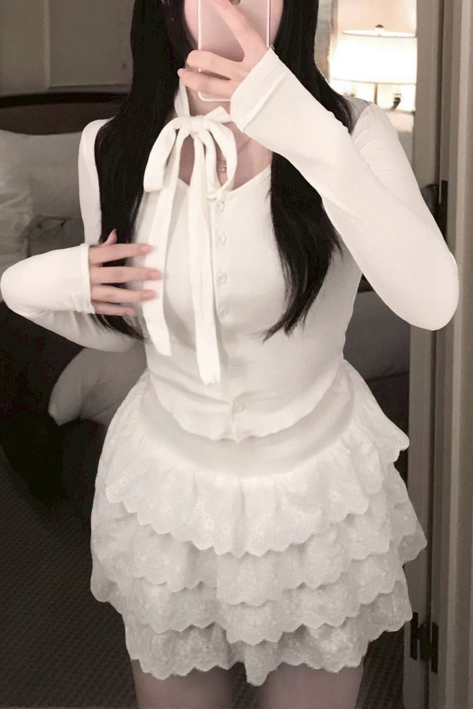 ホワイトタイトショートトップス KR11619