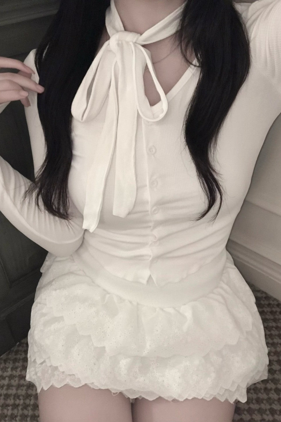 ホワイトタイトショートトップス KR11619