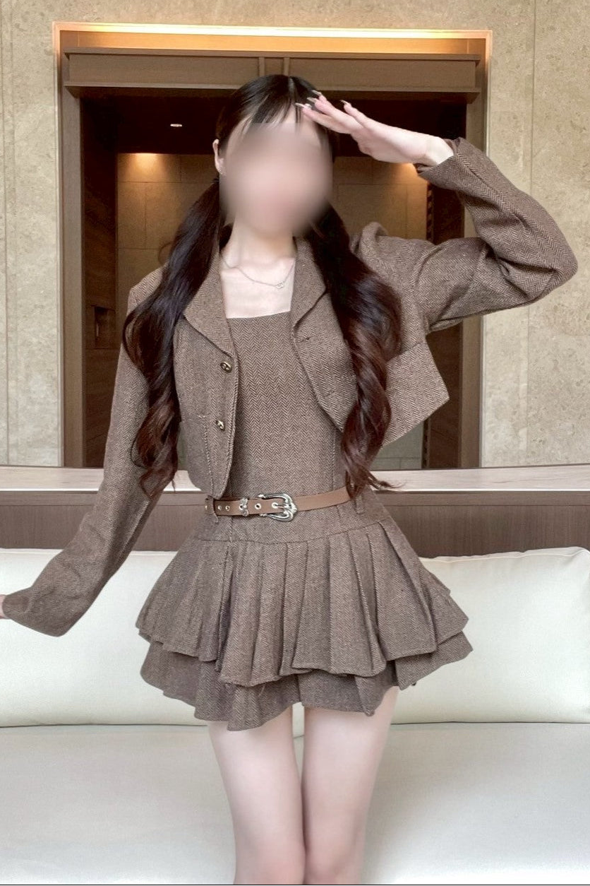 ヘリンボーンプリーツセットアップ KR11939