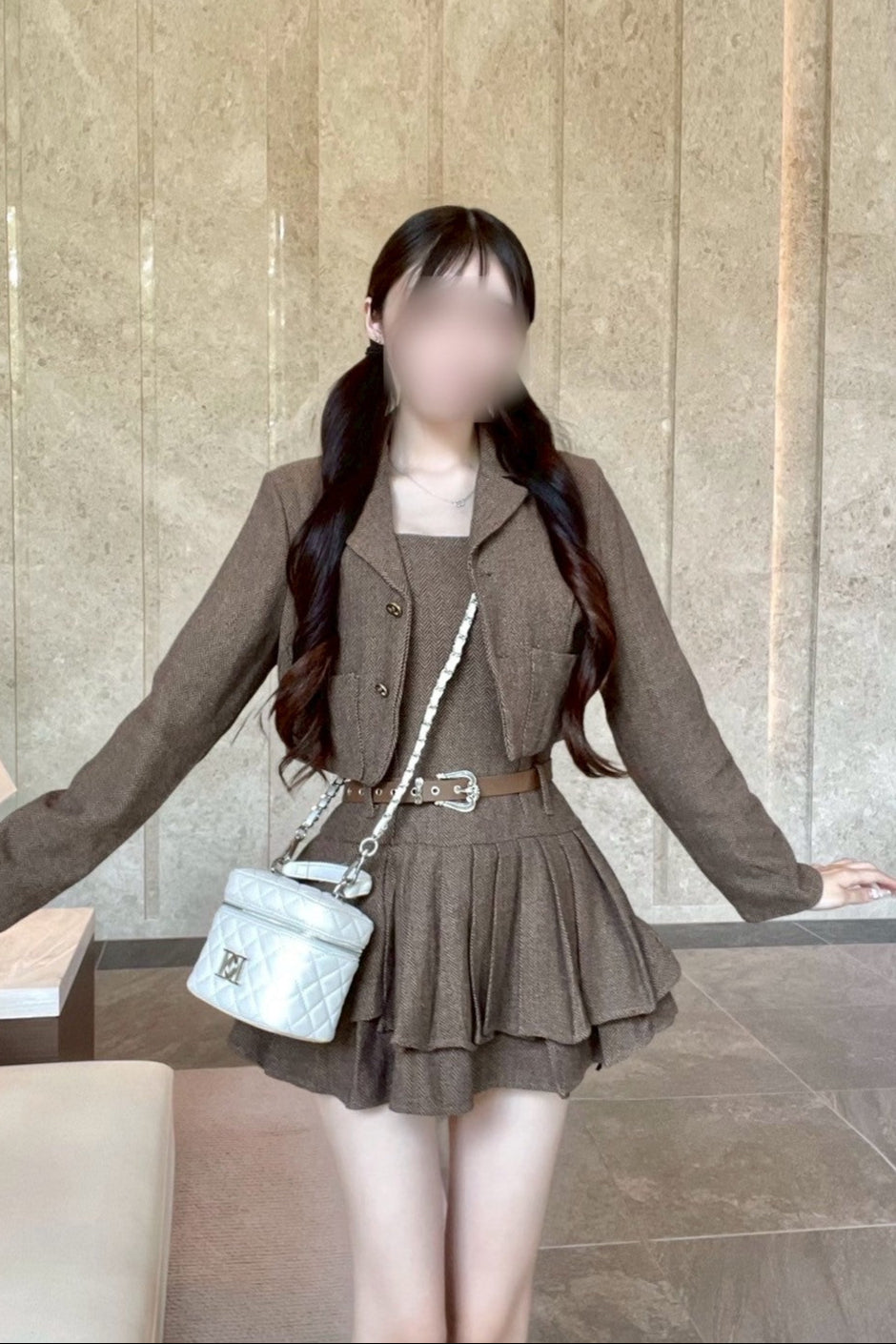 ヘリンボーンプリーツセットアップ KR11939