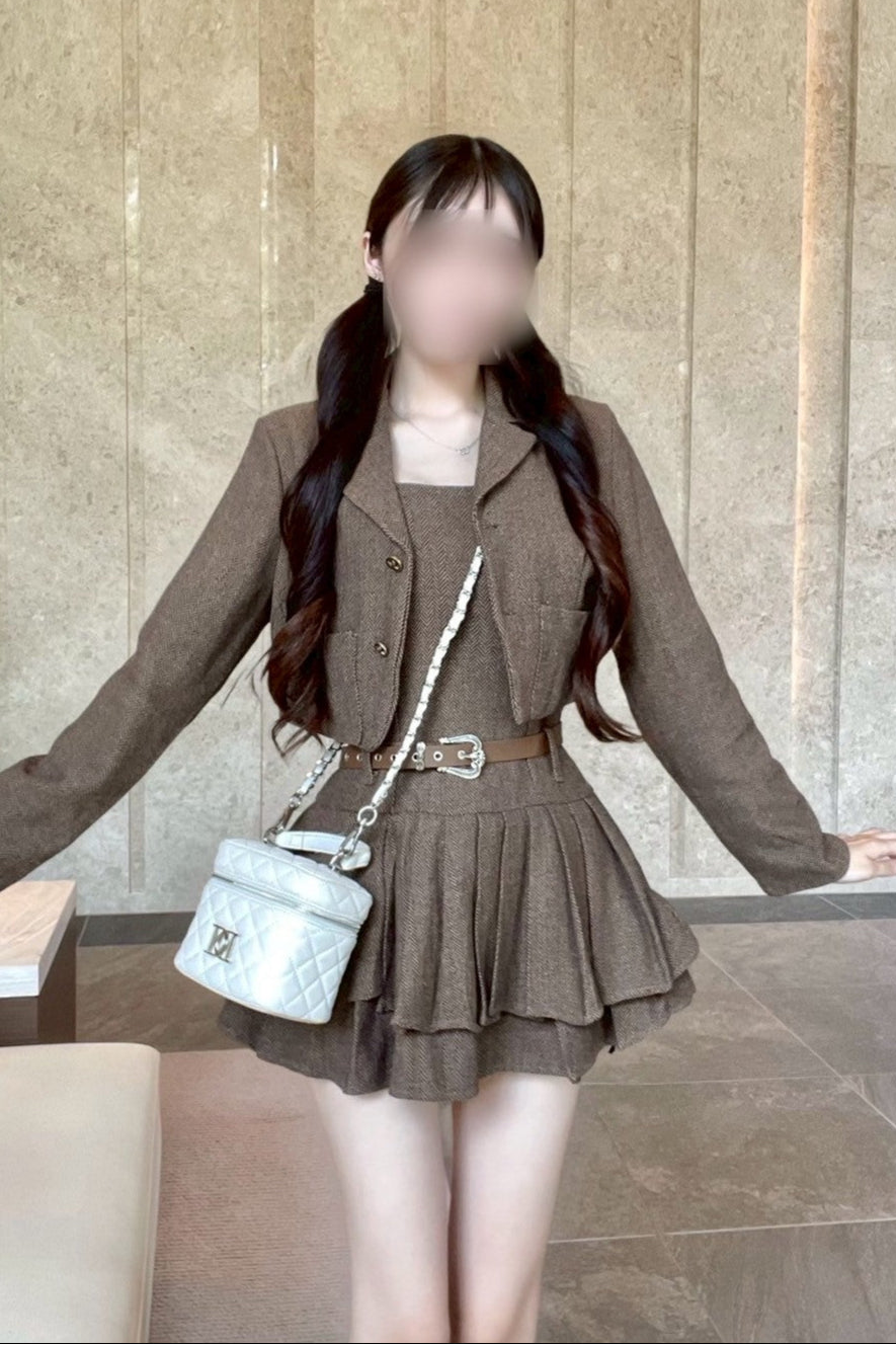 ヘリンボーンプリーツセットアップ KR11939