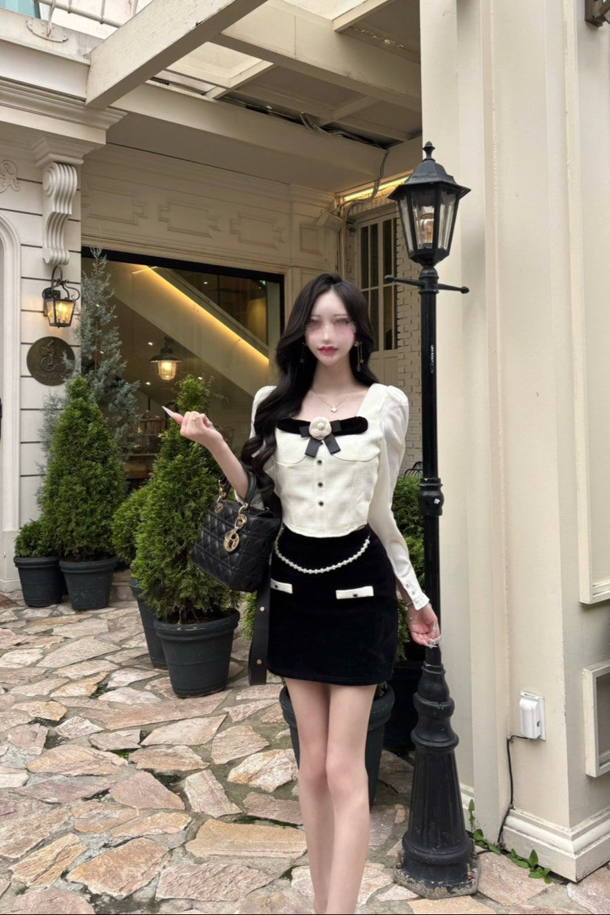 ケリードットチュールブラウス スカート セットアップ GRLブラウス  