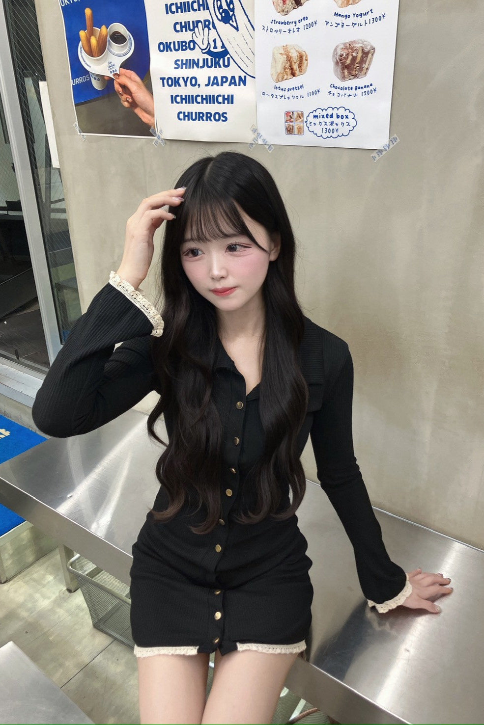 フリルレースタイトワンピース KR13149