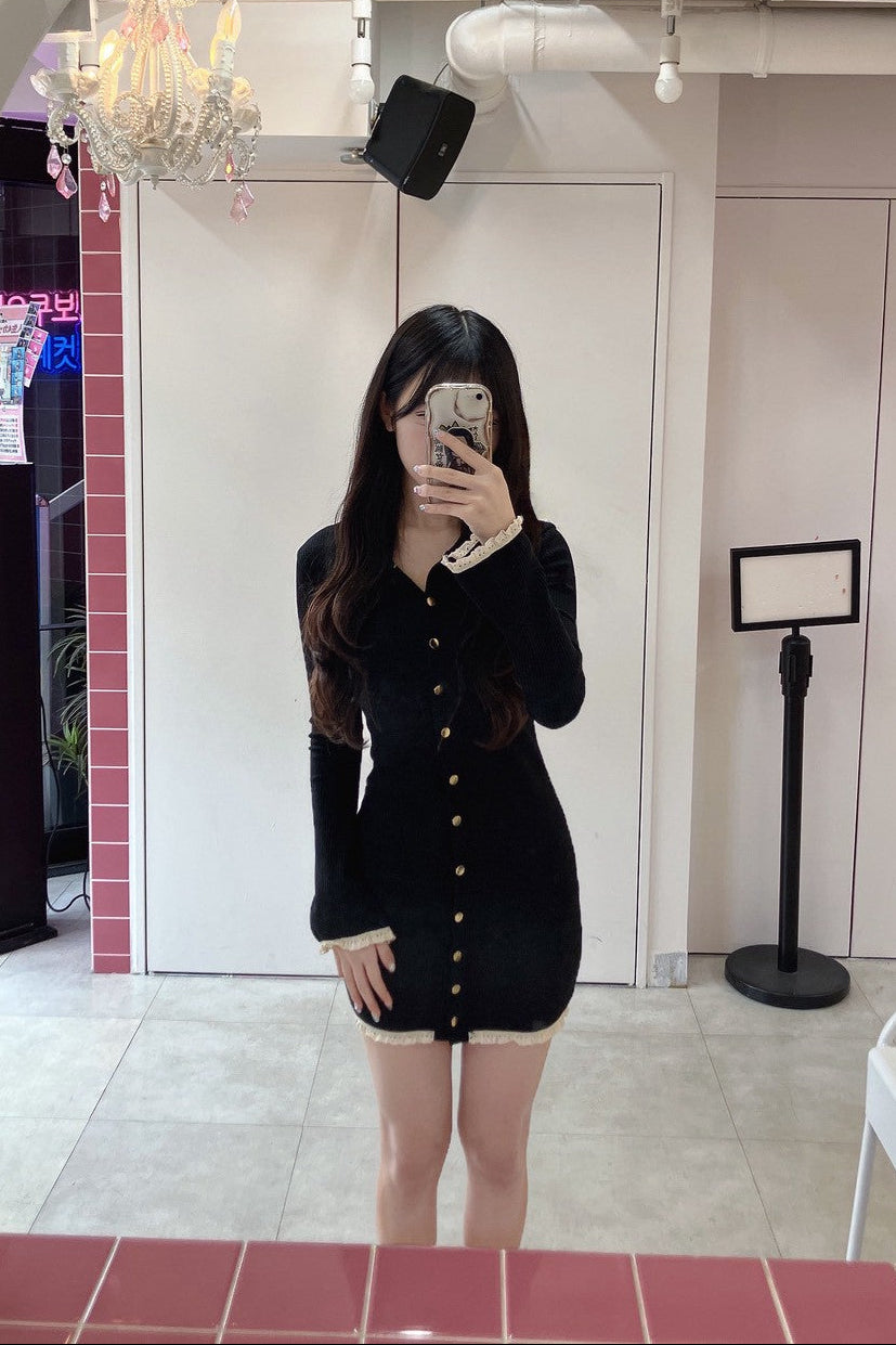 フリルレースタイトワンピース KR13149