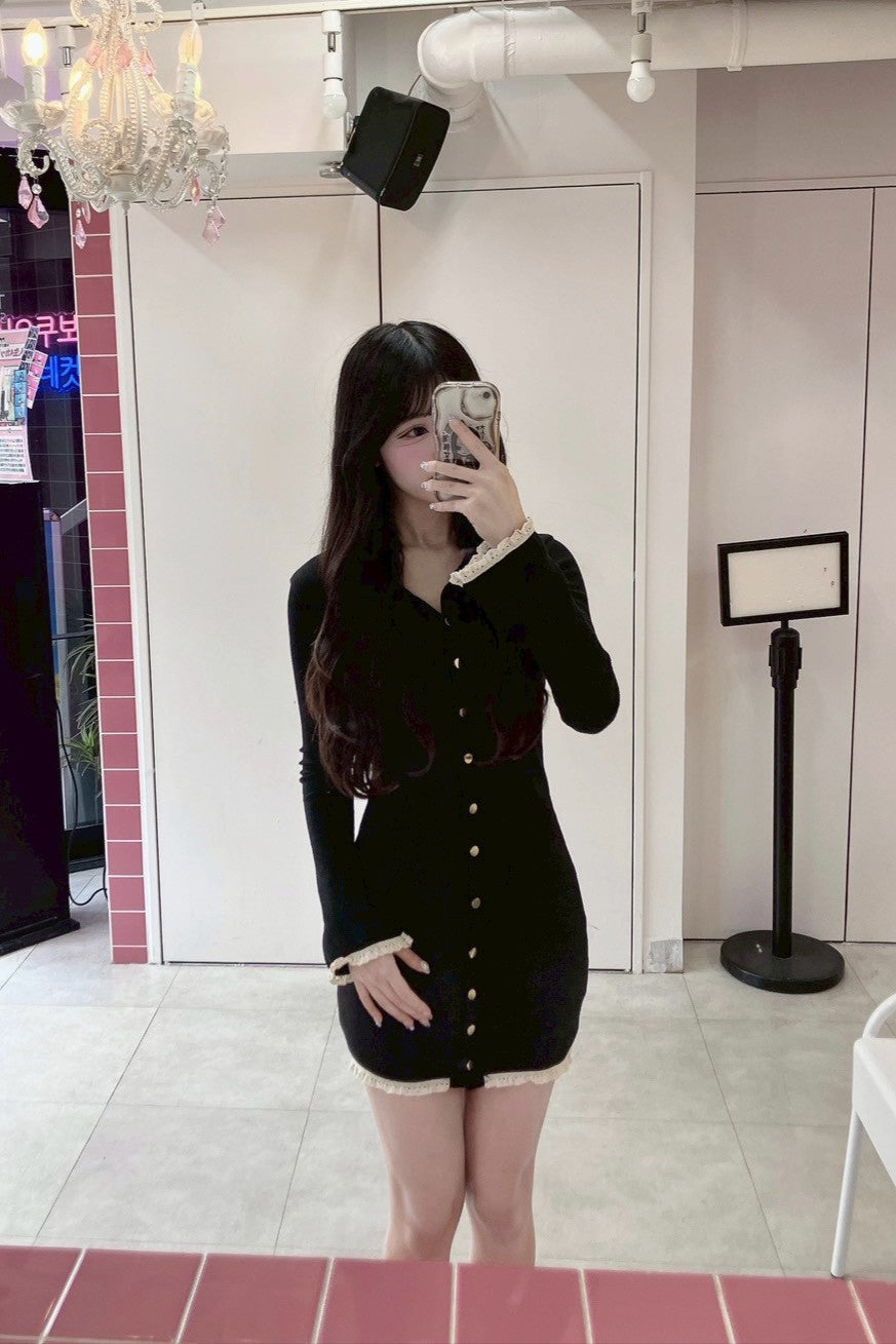 フリルレースタイトワンピース KR13149