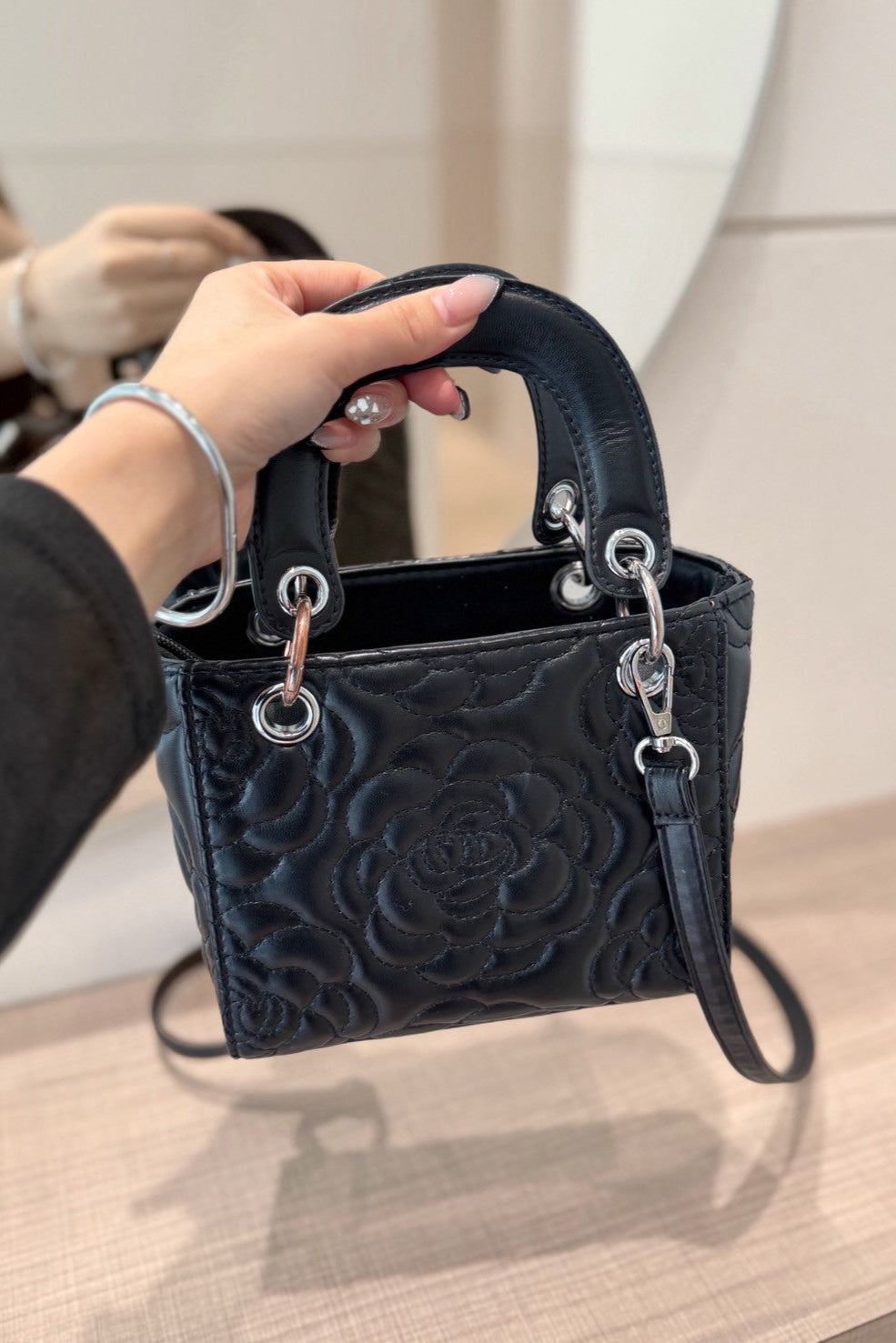 ローズキルティングハンドバッグ KR12560