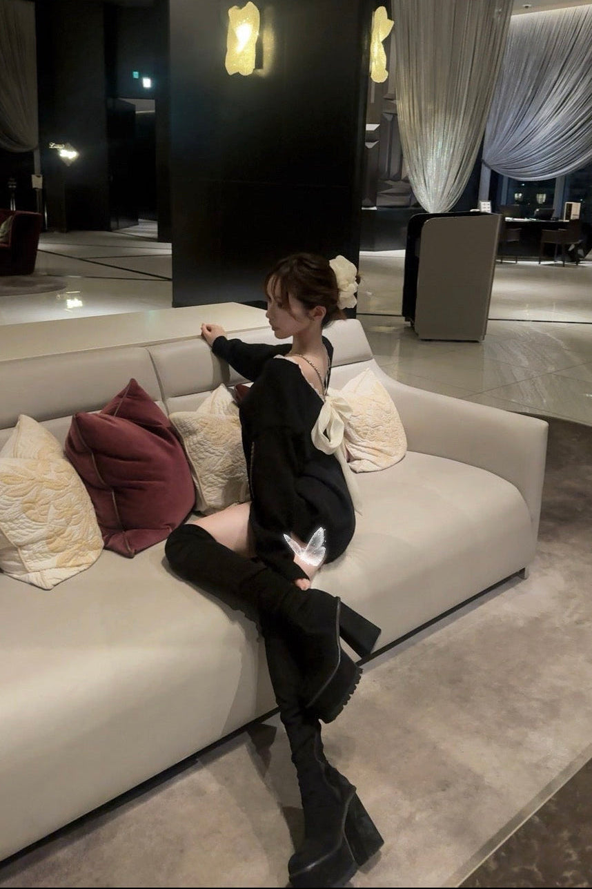 バックリボンニット KR12670