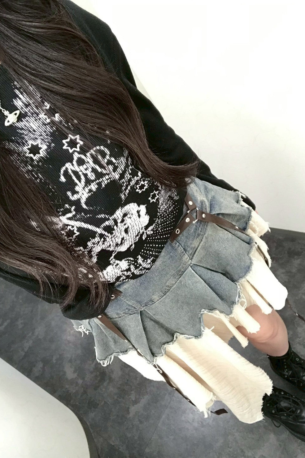 イレヘムデザインデニムスカート KR10418