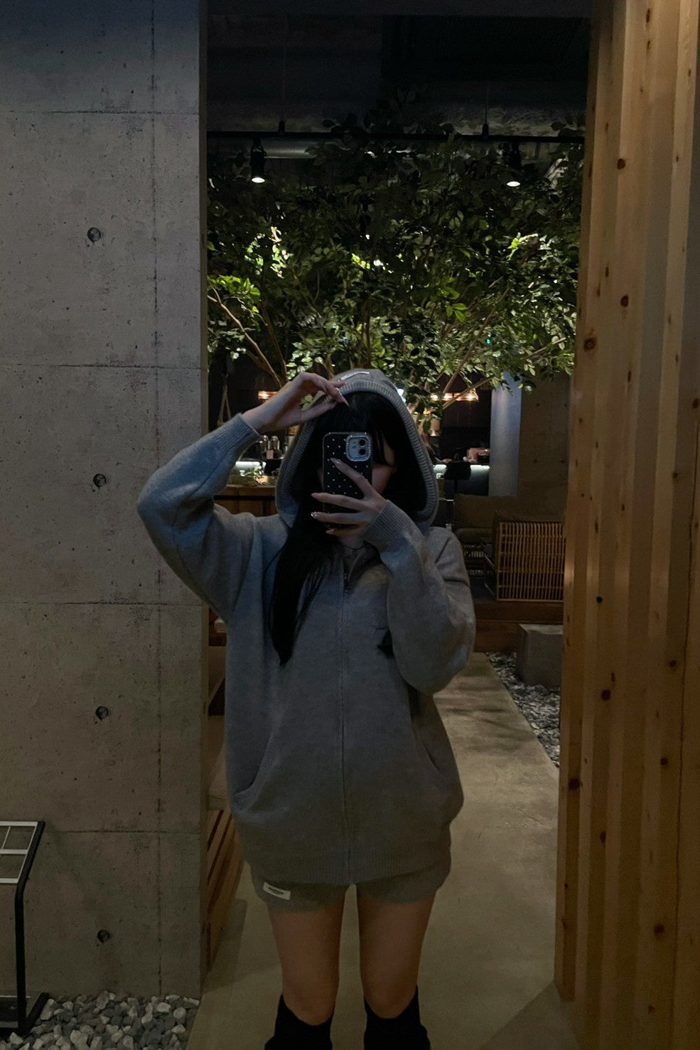 オーバーサイズニットフーディセットアップ KR13358