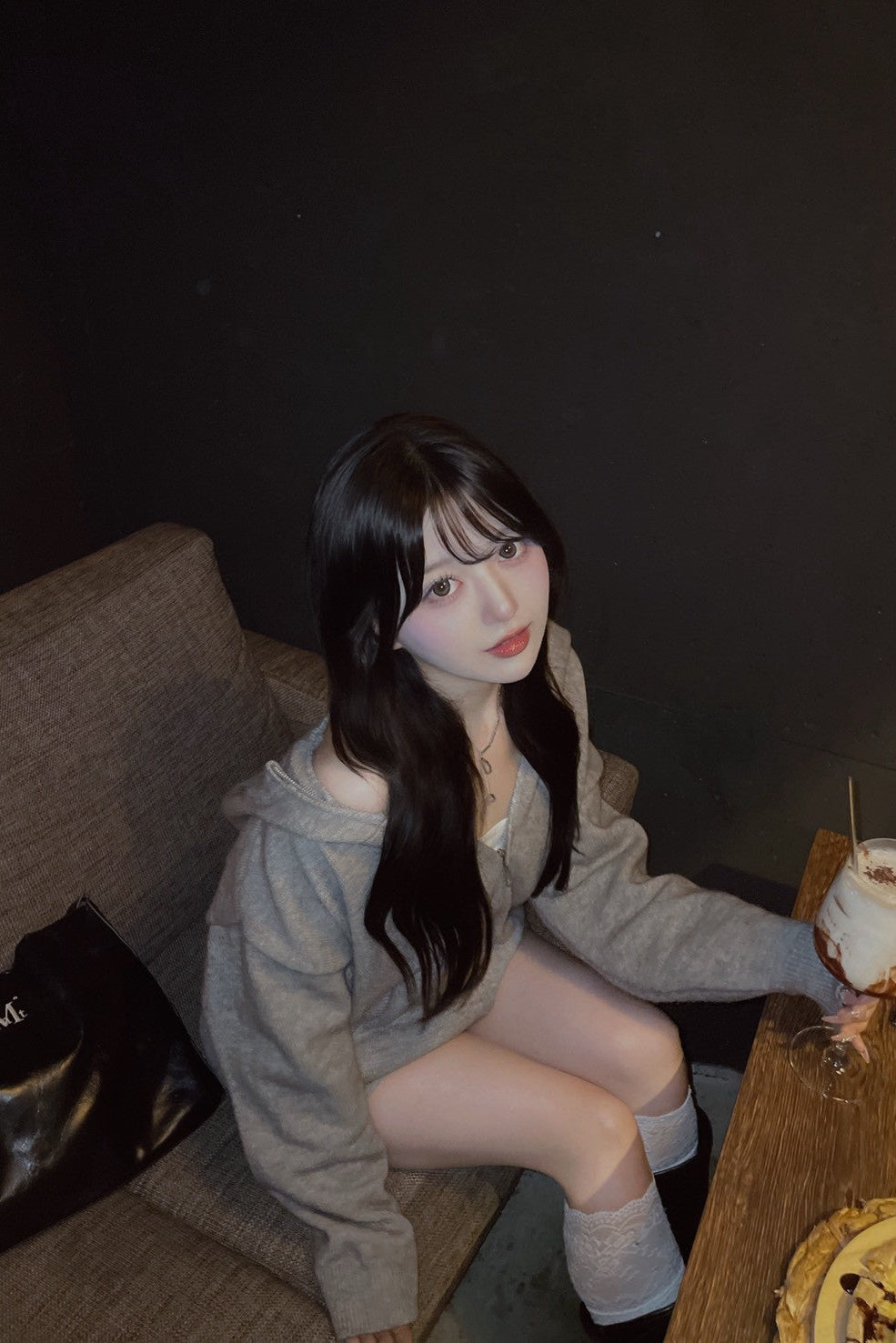 オーバーサイズニットフーディセットアップ KR13358