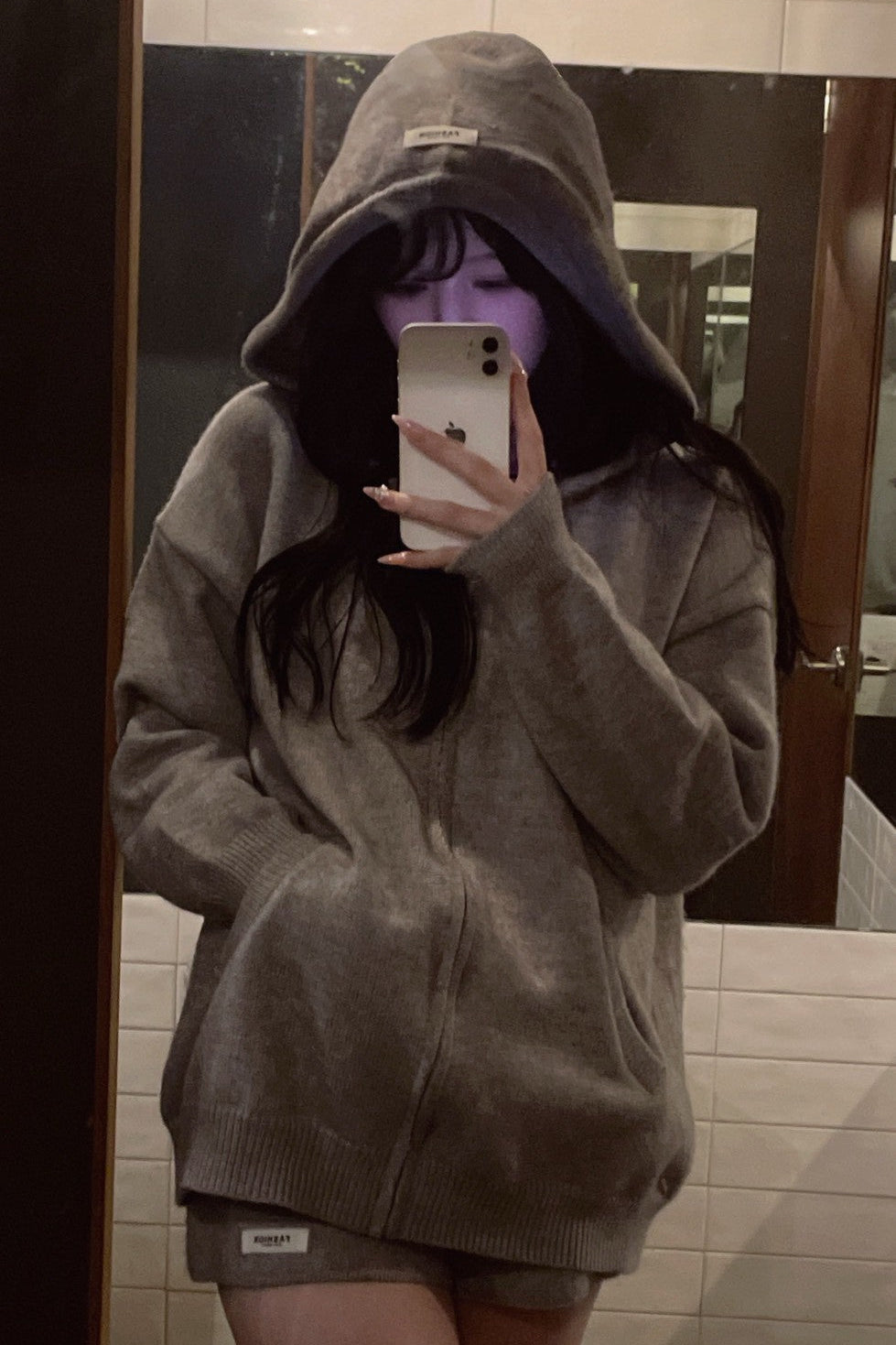 オーバーサイズニットフーディセットアップ KR13358