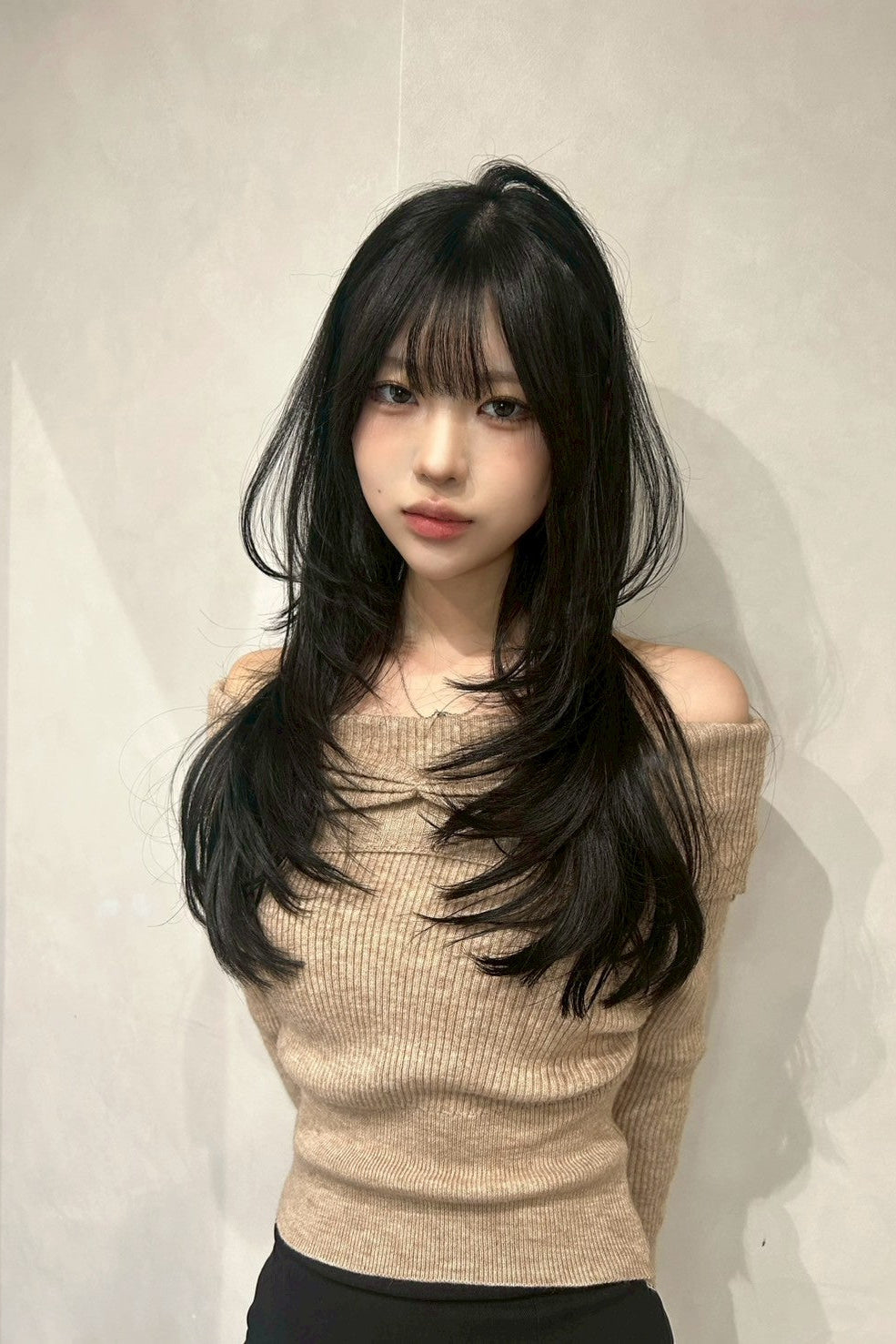 オフショルリブトップス KR12847