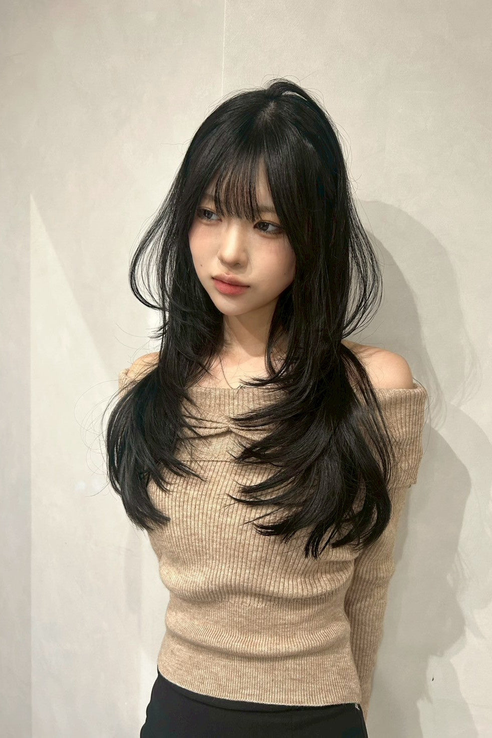 オフショルリブトップス KR12847