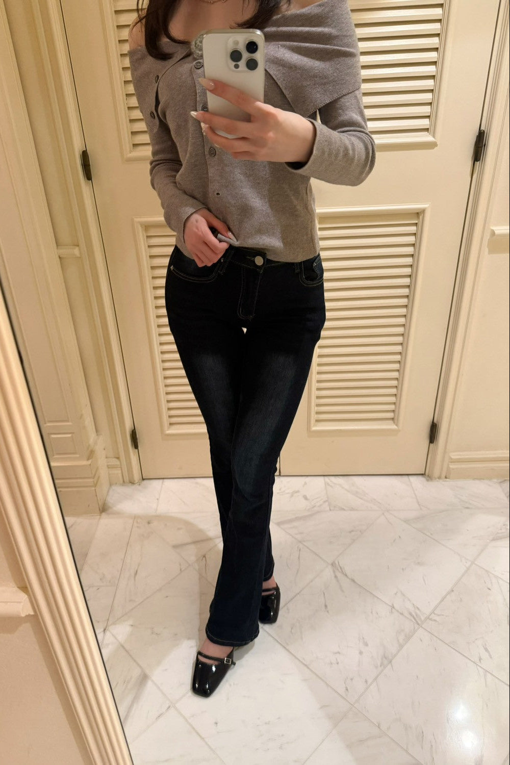 シルエットフレアデニム KR13019