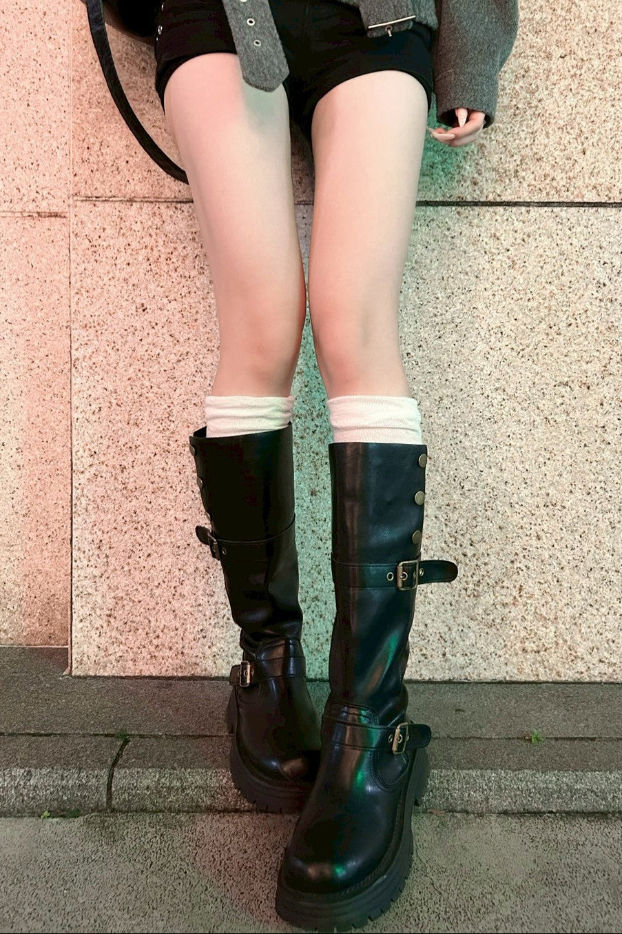 ベルトデザインハードソールブーツ KR12622