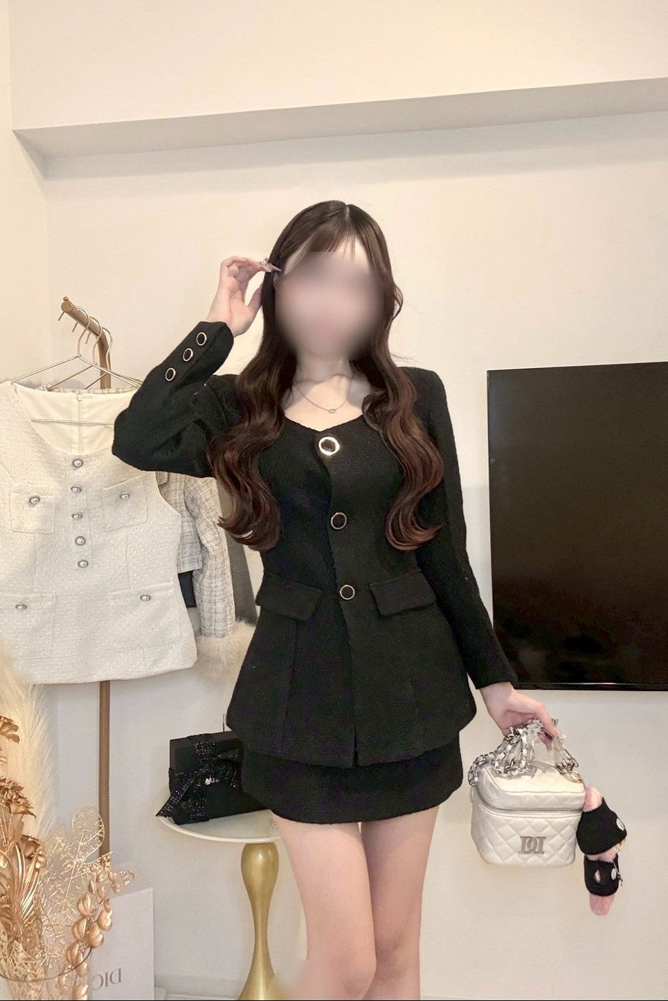 クラシックツイードペプラムセットアップ KR30033