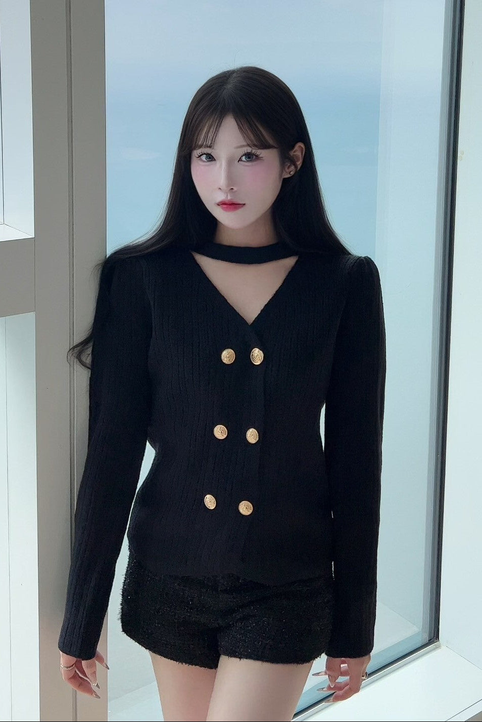 フロントボタンニット KR12843