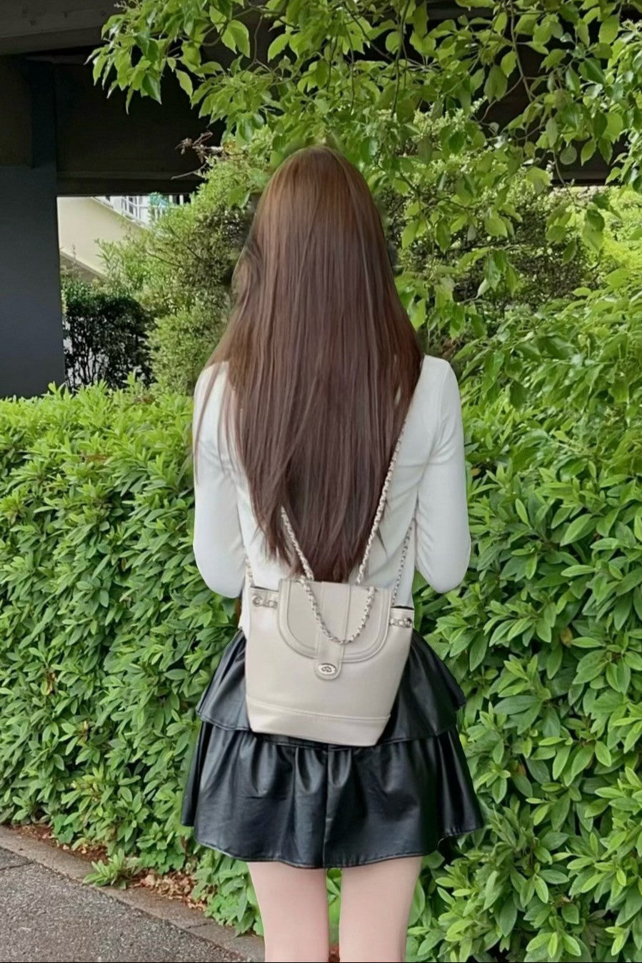 ブラックレザーフリルスカート KR10440