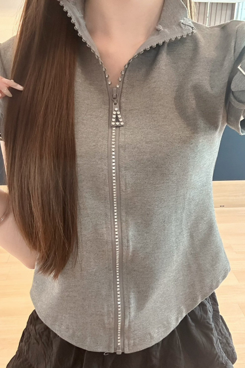 ジップライングリッタートップス KR11634