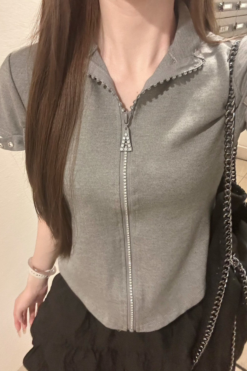 ジップライングリッタートップス KR11634