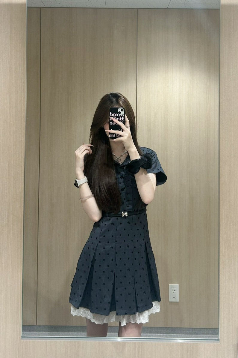 ドットグレーワンピース KR11021