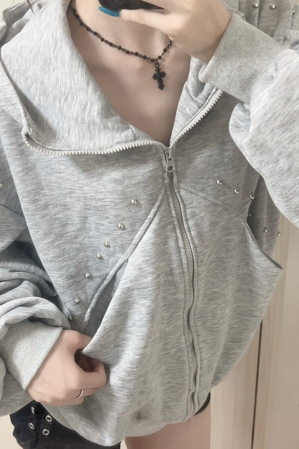 ネコミミスタッズパーカー KR12623