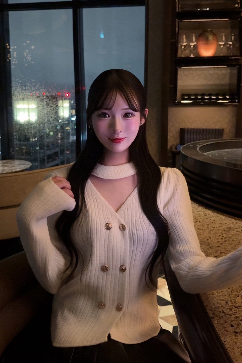 フロントボタンニット KR12843